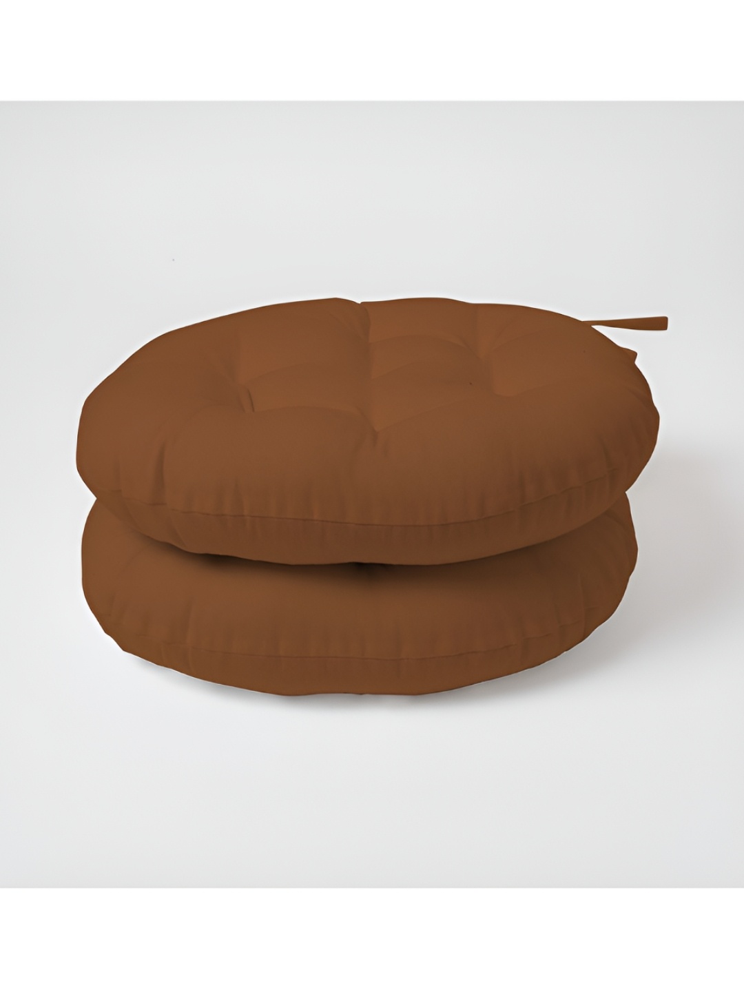 

SKANDA FAB Brown 2 Pieces Pure Cotton Round Chair Pads