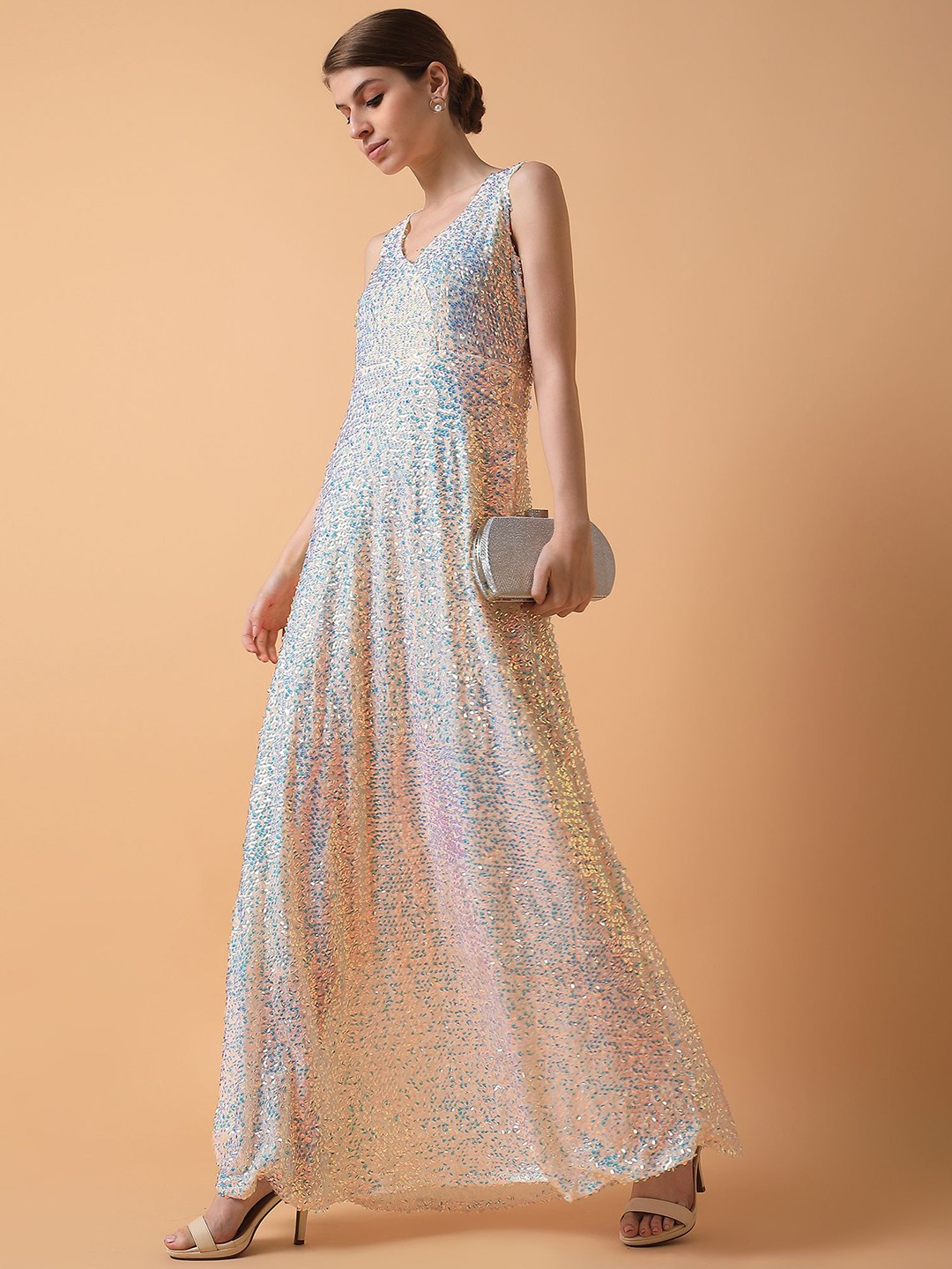 

SHOWOFF Embellished Maxi Dress, Cream