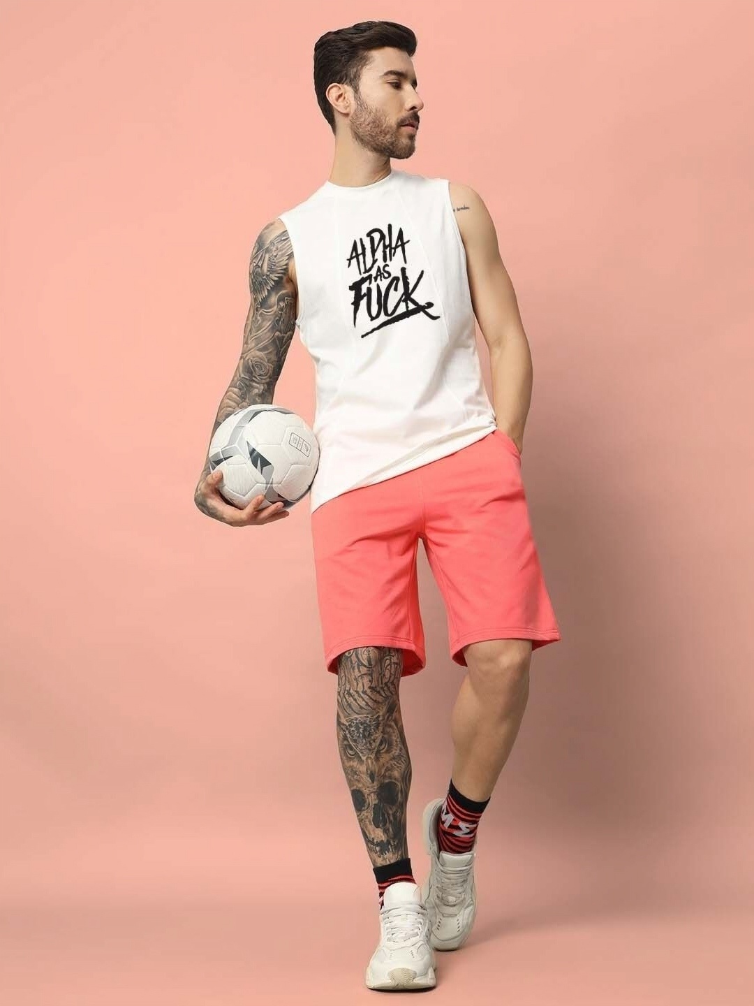 

WEARDUDS Men Printed cotton T-shirt, Off white