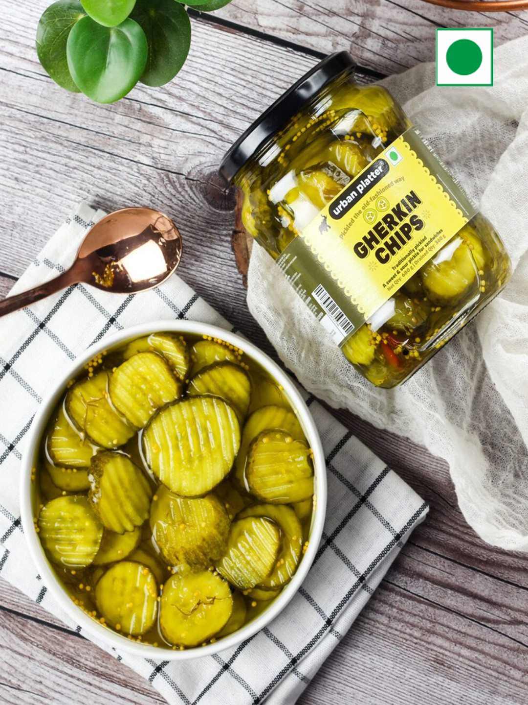 

URBAN PLATTER Gherkin Chips-680g, Assorted