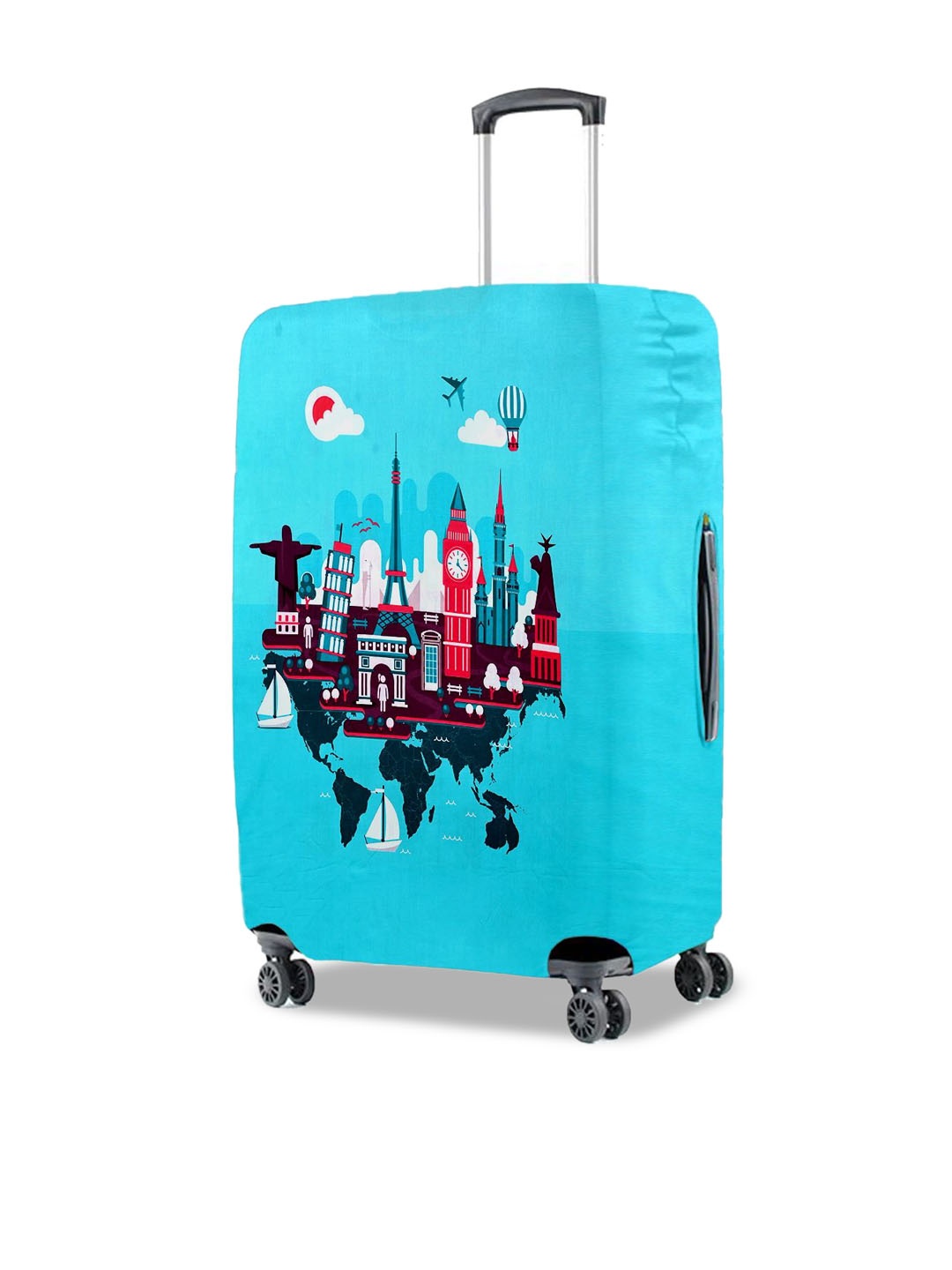 

Cortina Unisex Printed Bag Cover, Turquoise blue