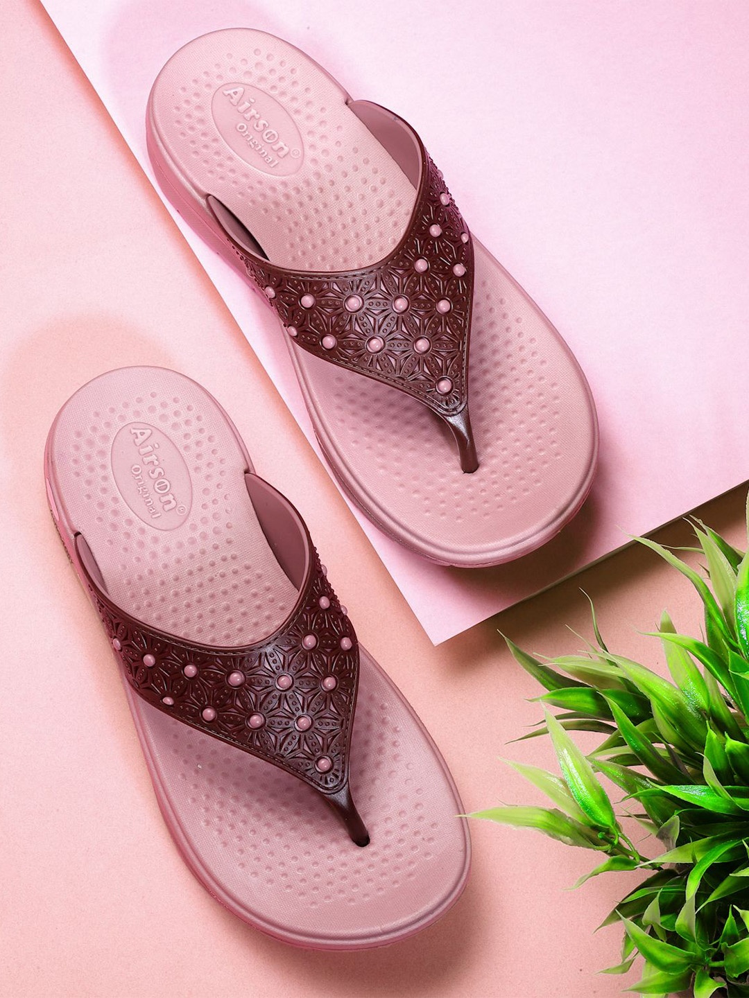 

Airson Women Thong Flip-Flops, Pink