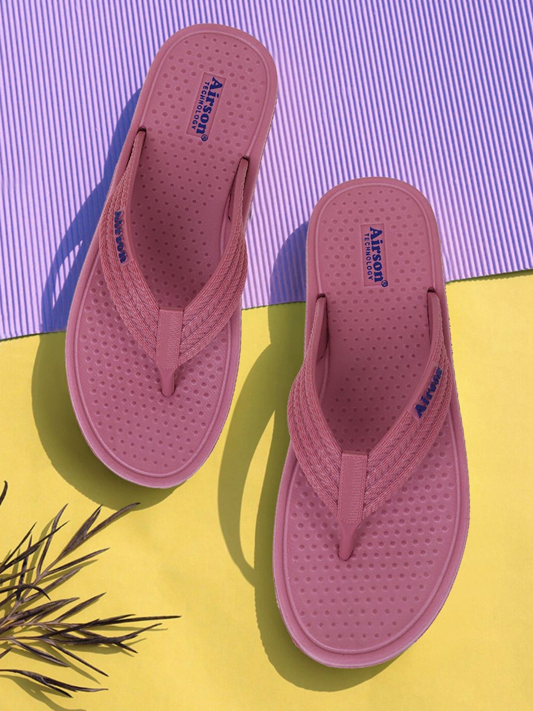

Airson Women Self Design Thong Flip-Flops, Pink