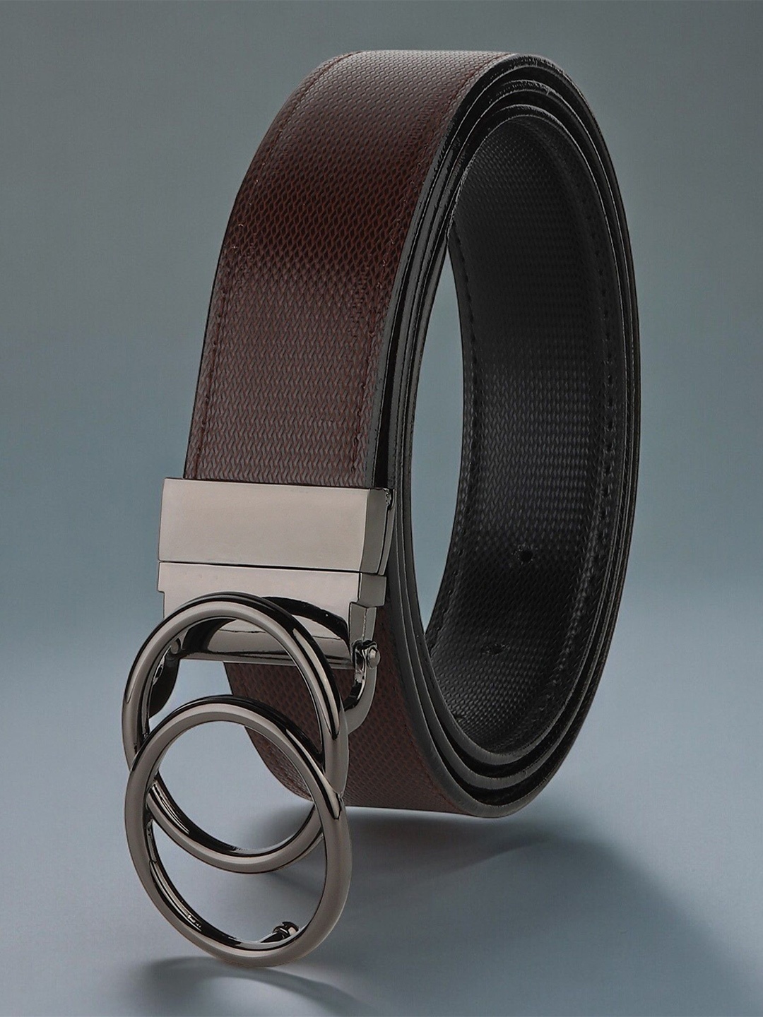 

WINSOME DEAL Men Textured Formal Belt, Brown