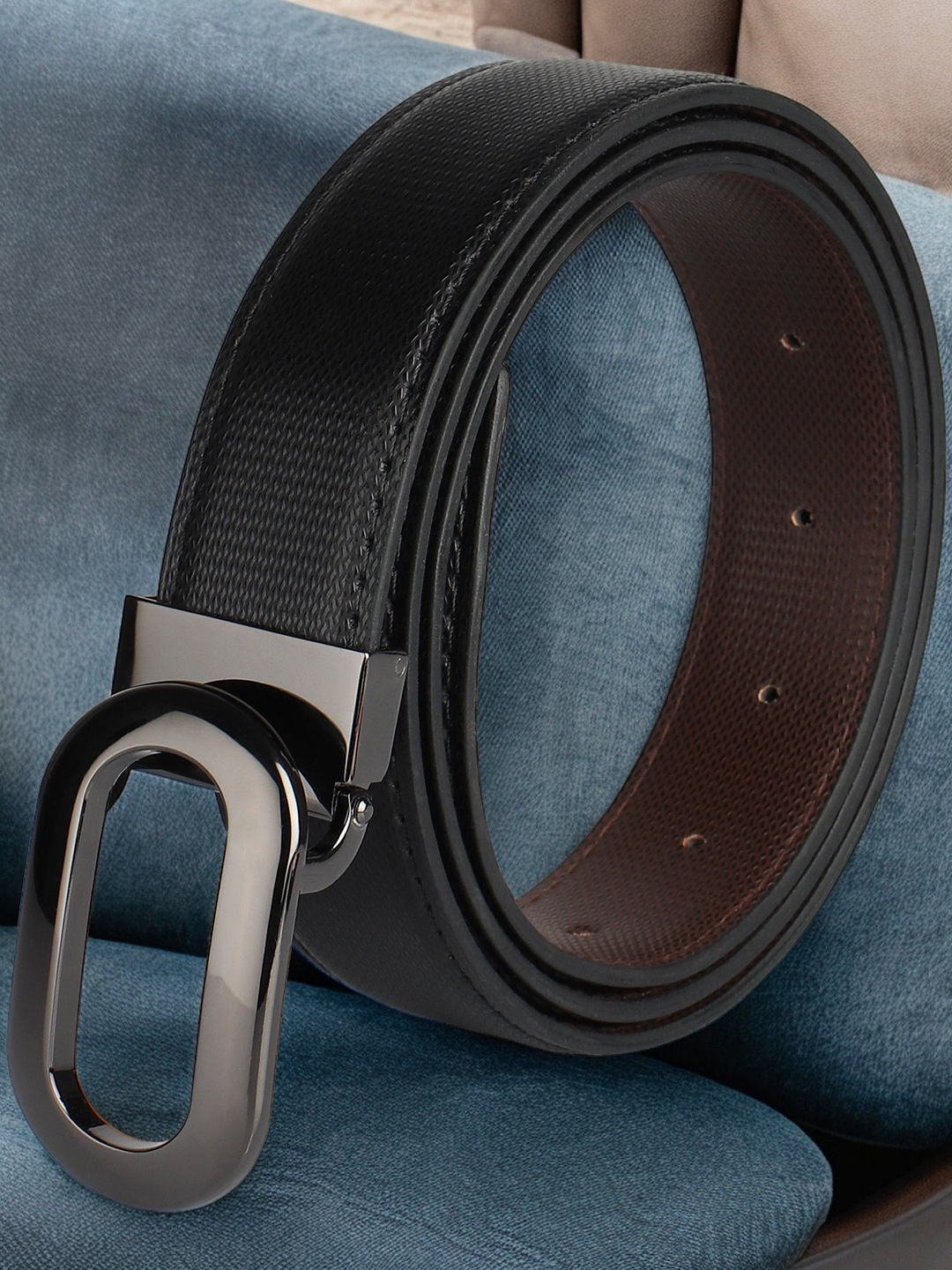 

WINSOME DEAL Men Textured Formal Belt, Black