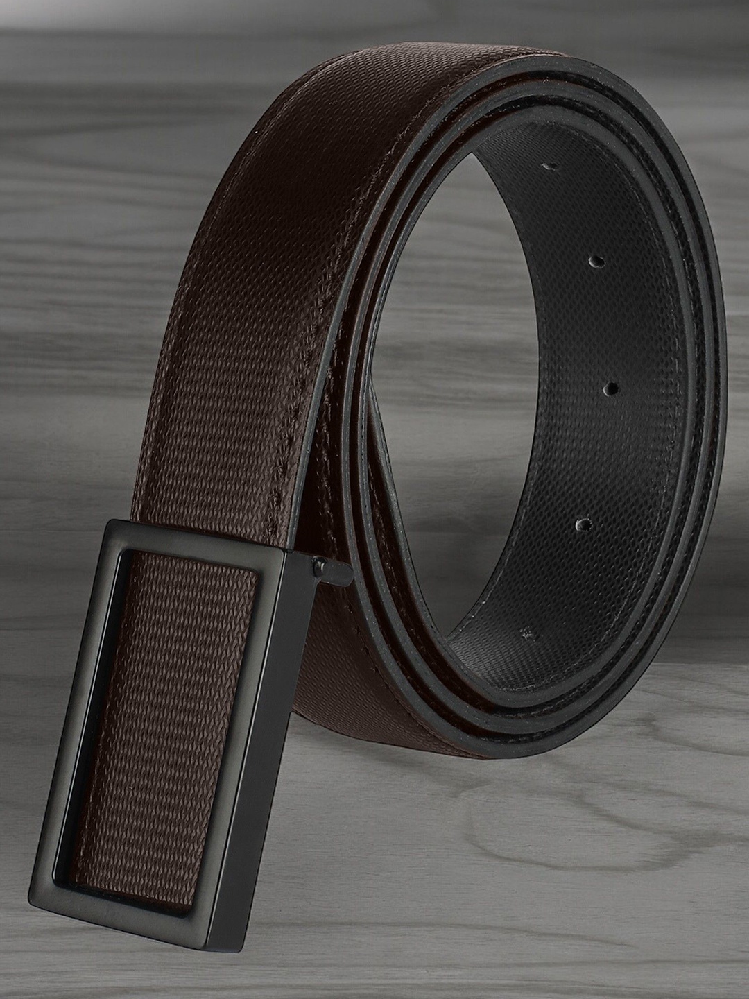 

WINSOME DEAL Men Textured Formal Belt, Brown