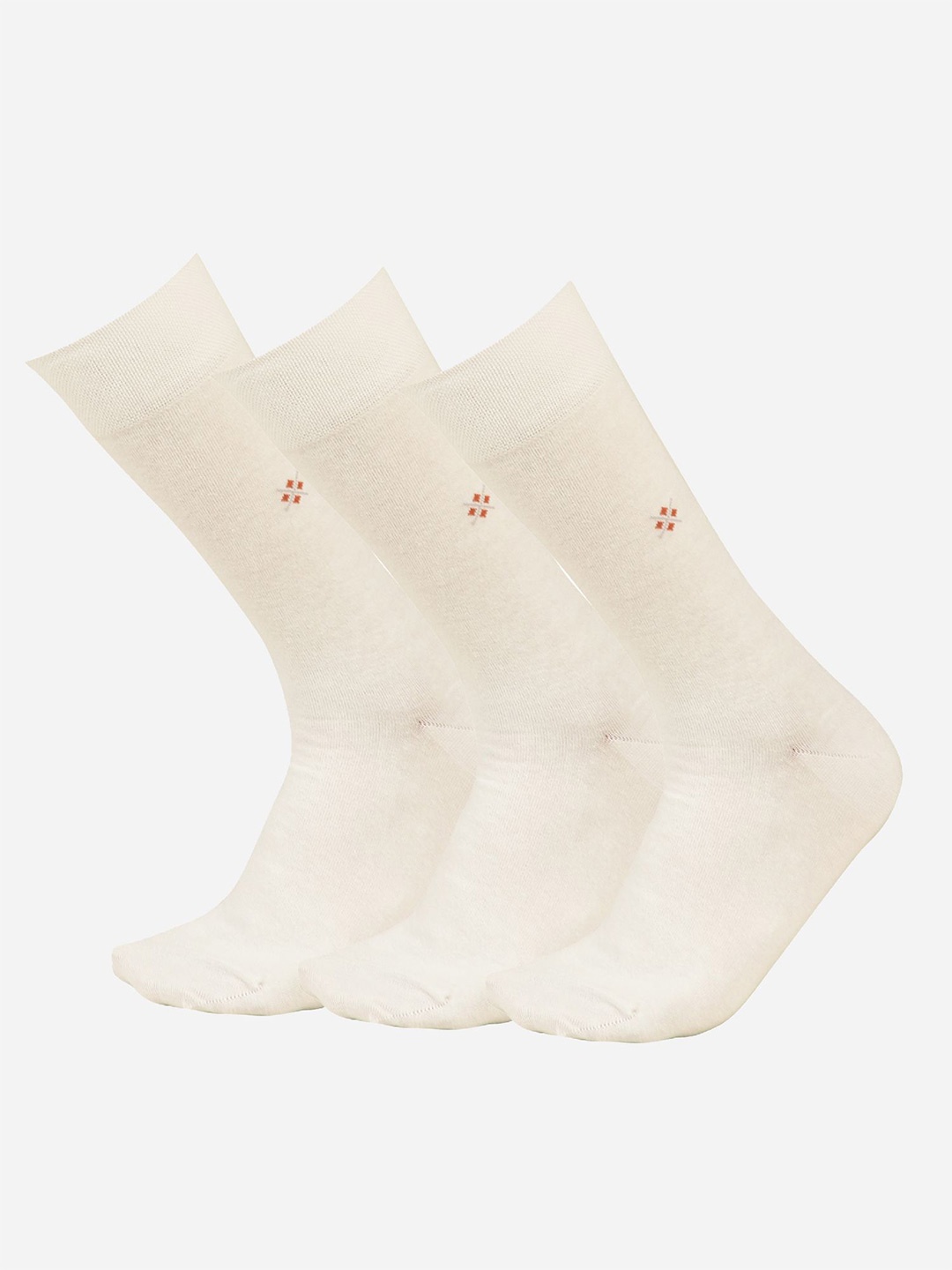 

Bodycare Men Pack Of 3 Cotton Patterned Mid Calf Length Socks, White