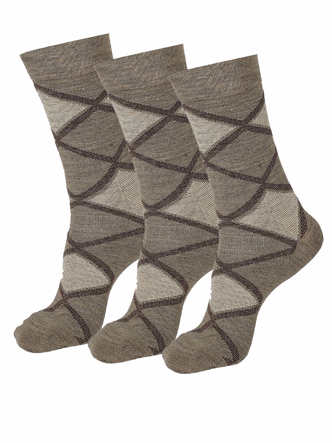 

Bodycare Men Pack Of 3 Patterned Cotton Mid Calf Length Socks, Olive