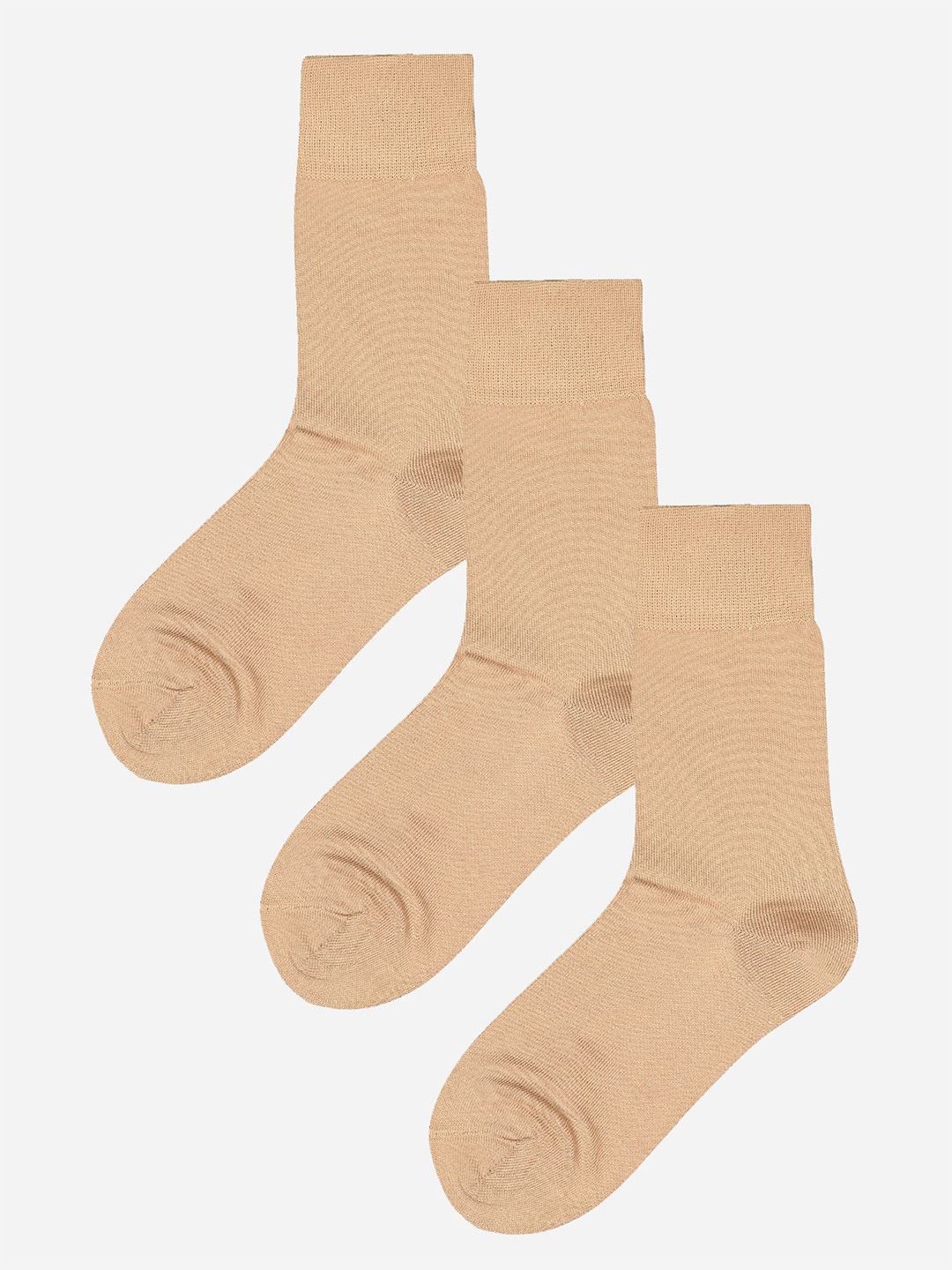

Bodycare Men Pack Of 3 Cotton Calf-Length Socks, Beige