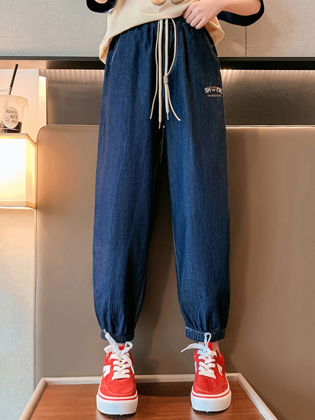 

INCLUD Girls Mid-Rise Joggers, Blue