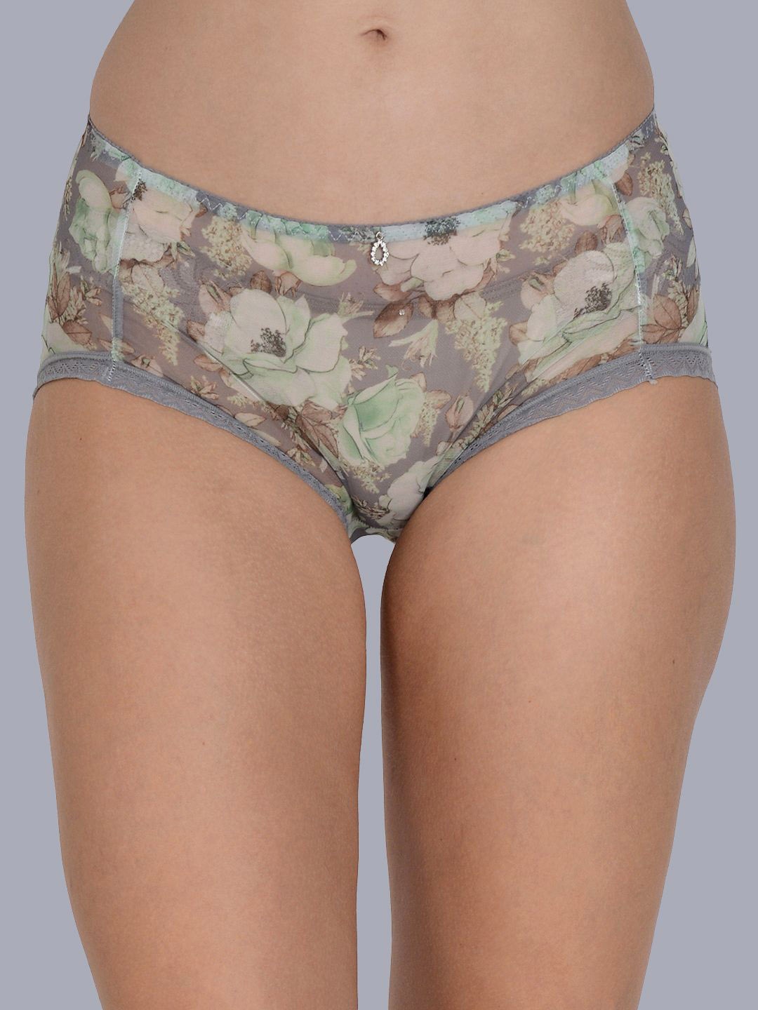 

mod & shy Floral Printed Mid-Rise Hipster Briefs, Green