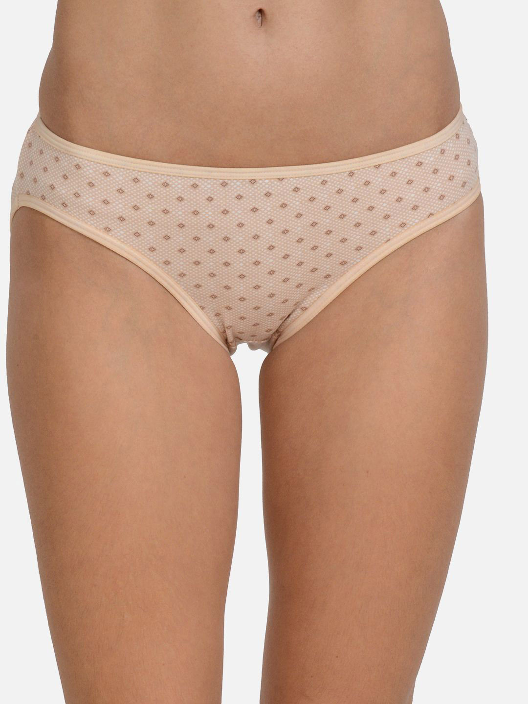 

mod & shy Printed Mid Rise Basic Brief, Beige