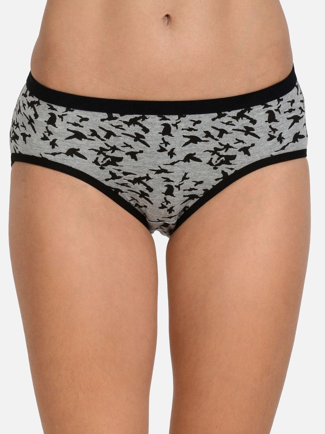 

mod & shy Printed Mid Rise Basic Brief, Grey