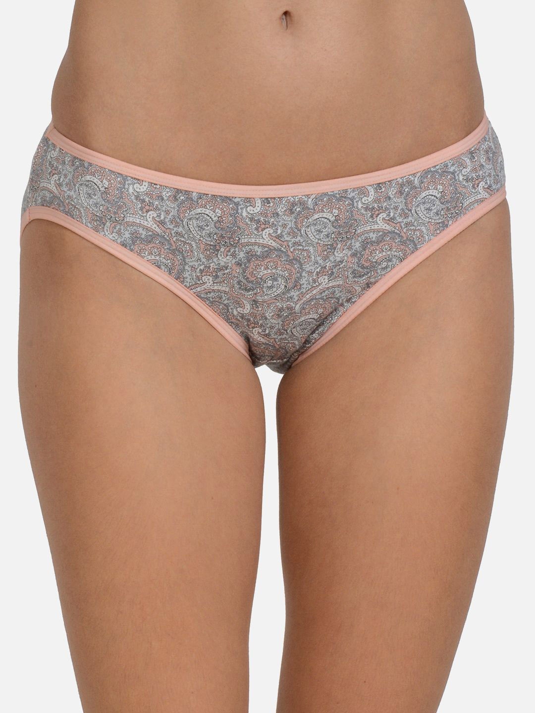 

mod & shy Printed Mid Rise Hipster Brief, Peach