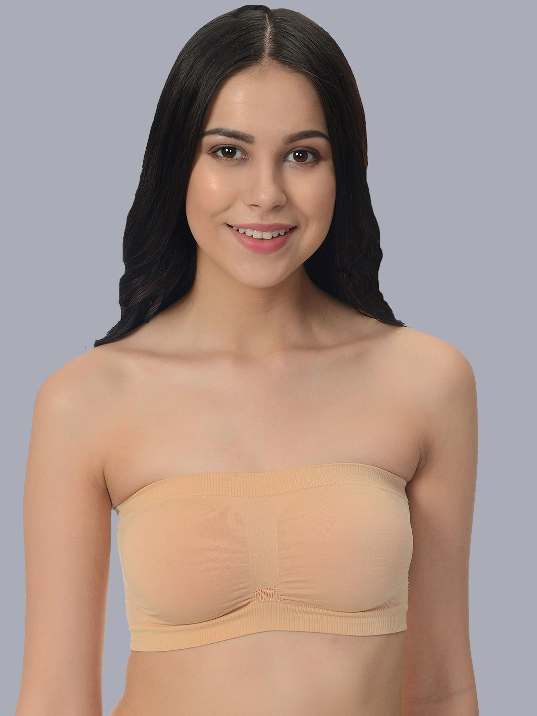

mod & shy Full Coverage Non Padded Bandeau Bra- All Day Comfort, Beige