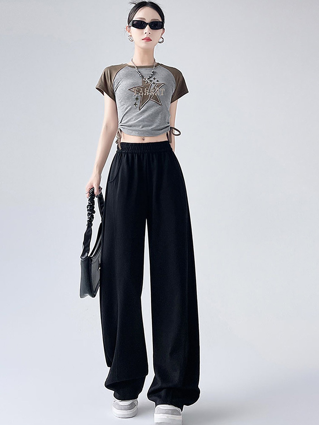 

LULU & SKY Women High-Rise Trousers, Black