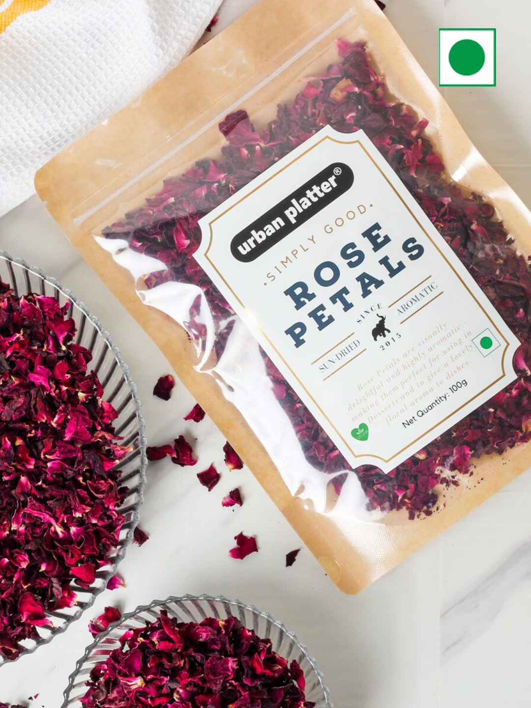 

URBAN PLATTER Sun Dried Rose Petals-100g, Assorted