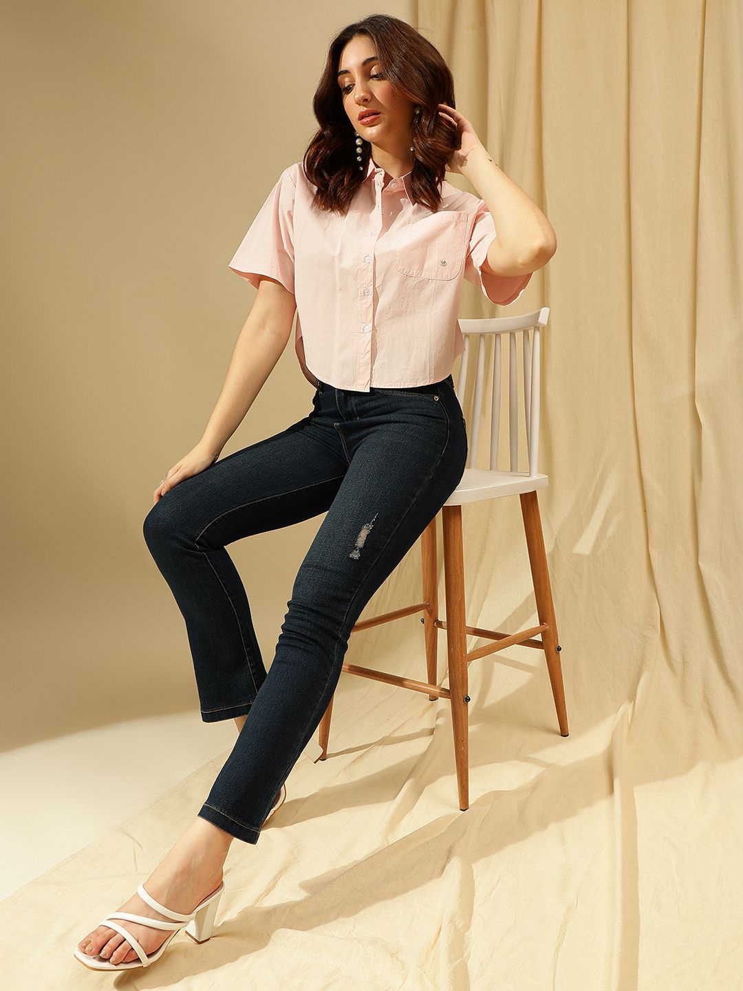 

Xpose Women Comfort Opaque Casual Shirt, Pink
