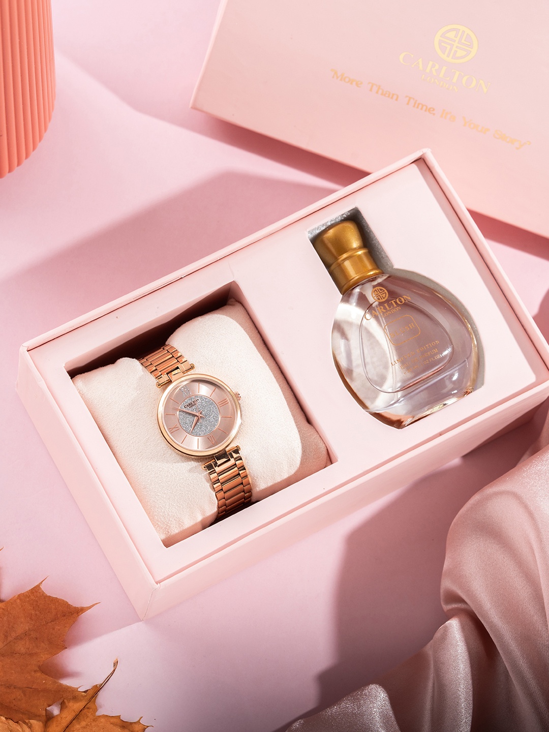 

Carlton London Women Rose Gold Dial Analogue Watch CLRGSPNK & Blush 30ml Perfume, Multi