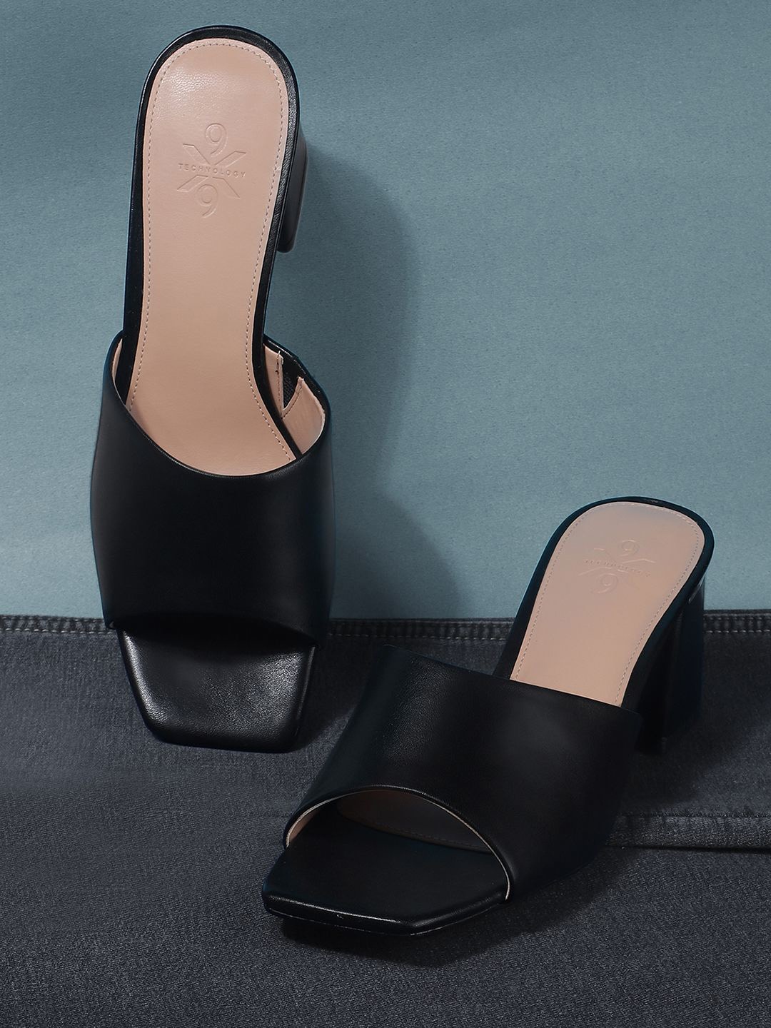 

Nine West Open Toe Block Heels, Black