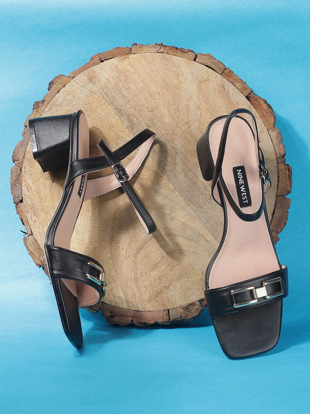 

Nine West Open Toe Block Heels, Black