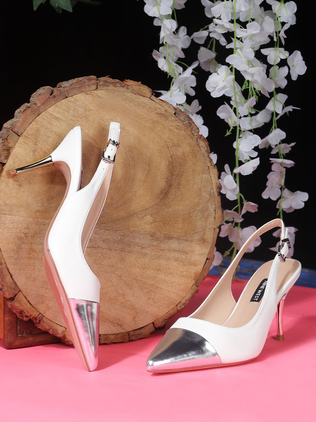 

Nine West Pointed Toe Slim Heeled Pumps, White