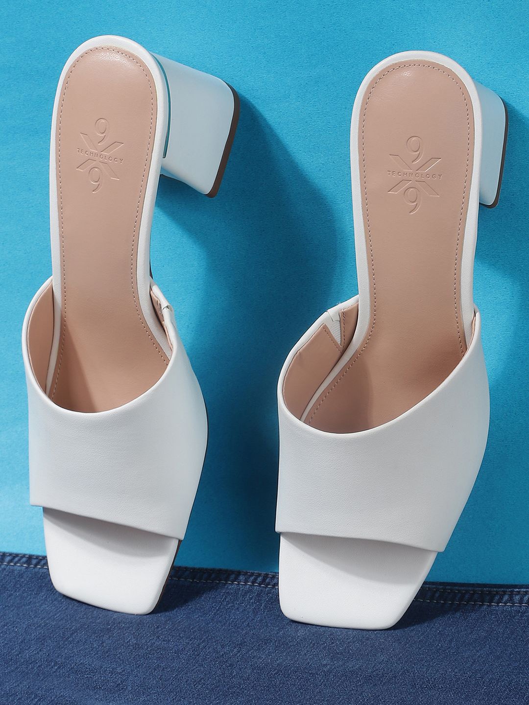 

Nine West Open Toe Block Heels, White