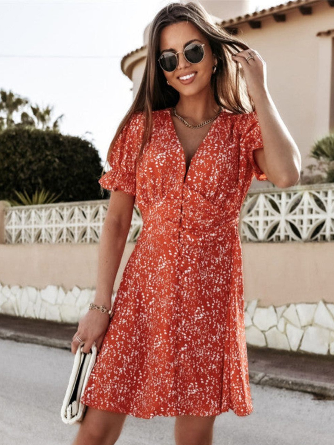 

4WRD by Dressberry Women Floral Printed A-Line Dress, Red