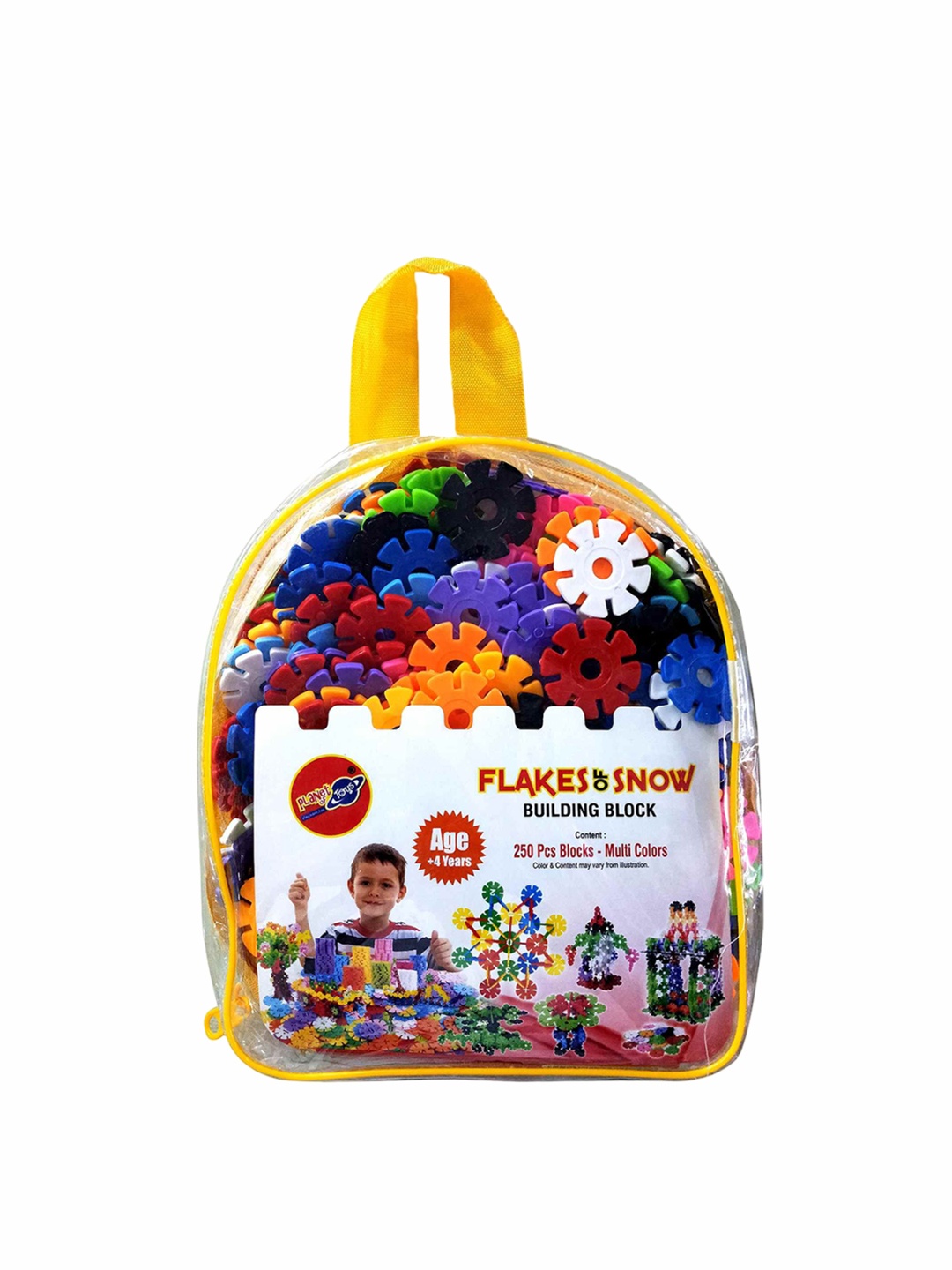 

PLANET of Toys 250 Pieces Snow Flakes Building Blocks Set, Yellow