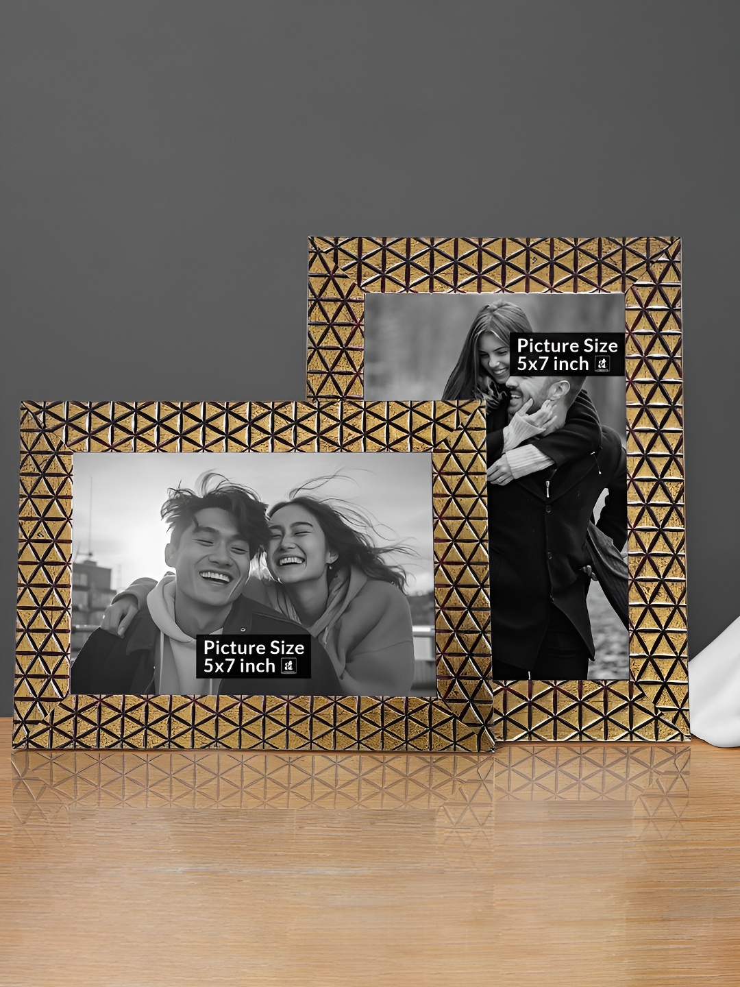 

Art Street Brown & Gold Toned 2 Pieces Wooden Table Photo Frames