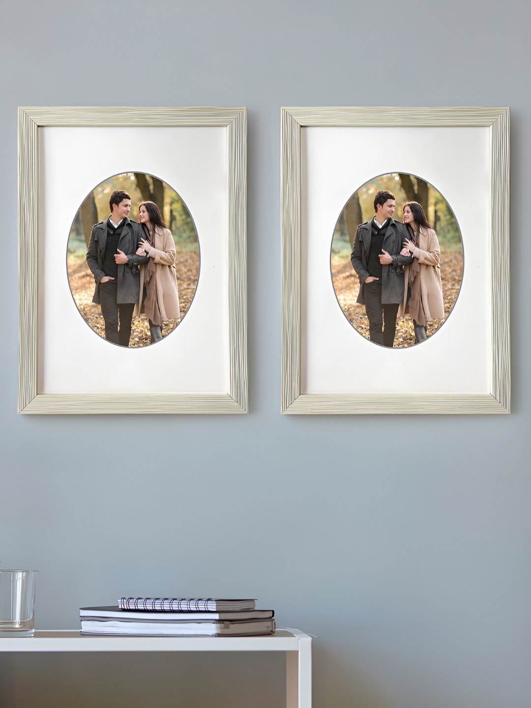 

Art Street White 2 Pieces Textured Wooden Wall Photo Frames