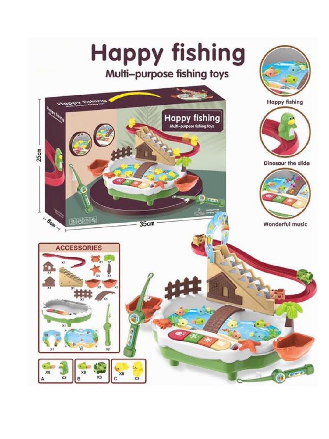 

Kidology Kids Electronic Toy Fishing Set with Magnetic Pond, Red