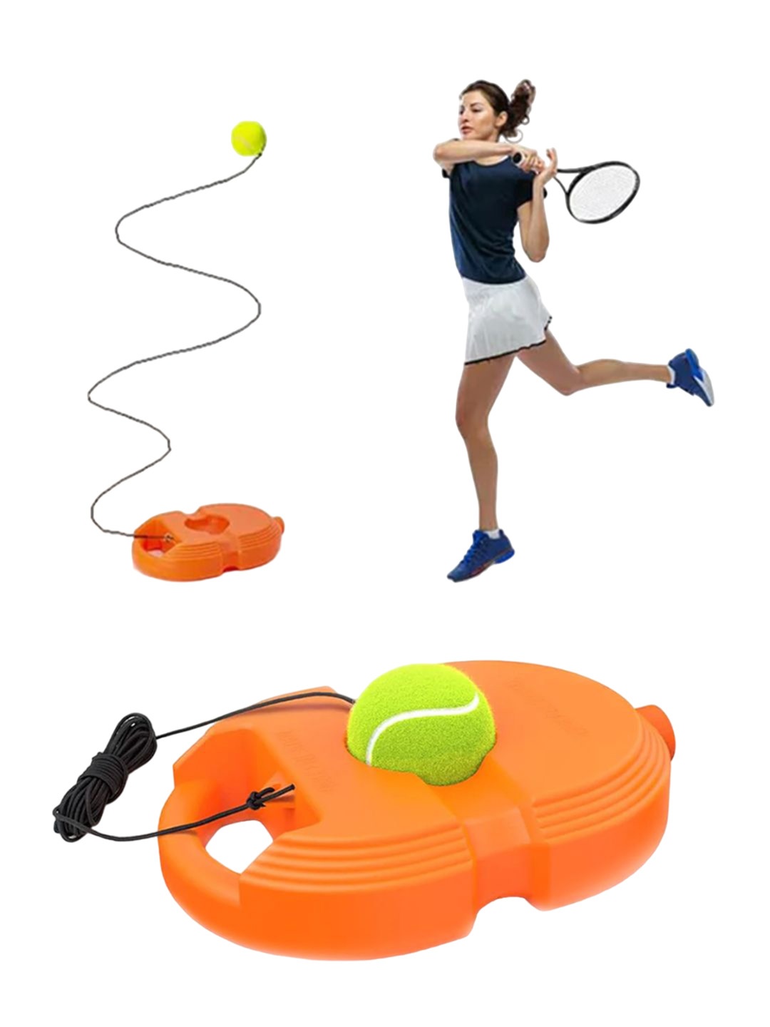 Kidology Tennis Trainer Rebound Ball & String Set, Orange