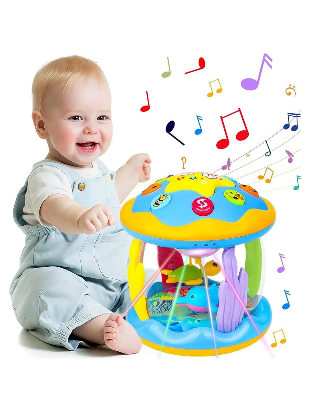 

Kidology Rotating Pacific Drum Baby Musical Toys, Blue