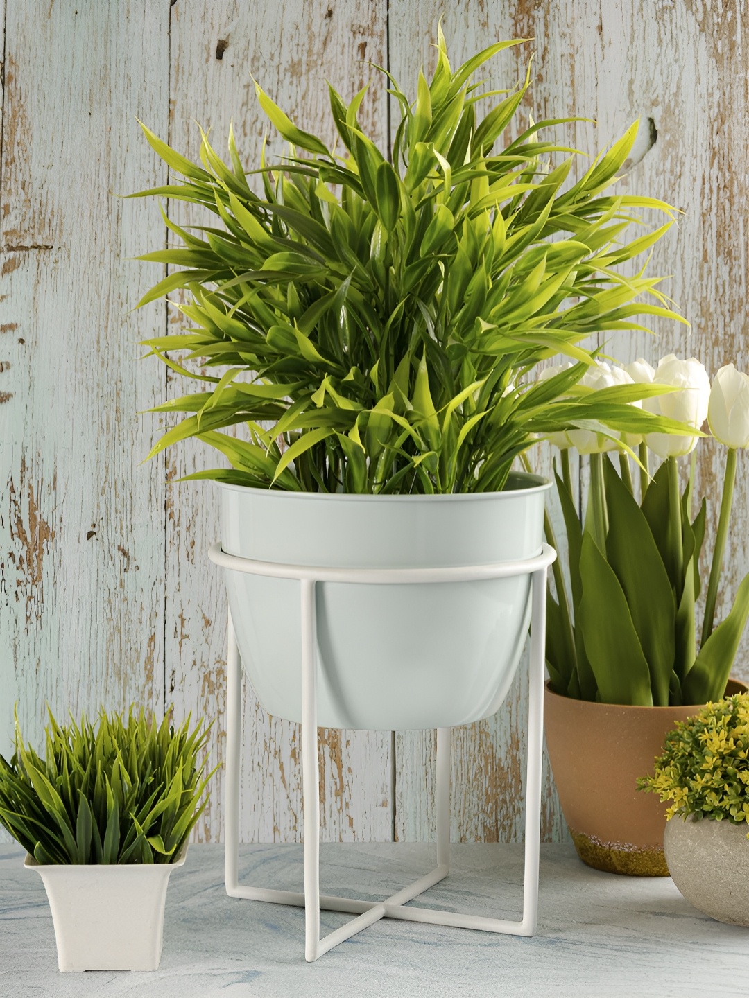 Metalsmith White Elegant Planter With Stand