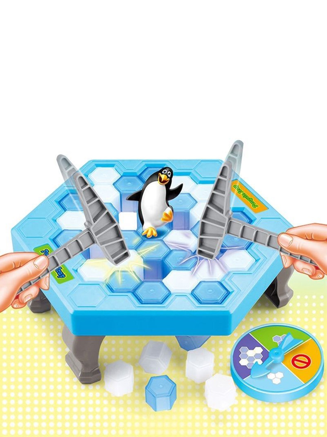 

MUREN Tabletop Save the Penguin Puzzle Icebreaker Cubes Game Playset, Blue