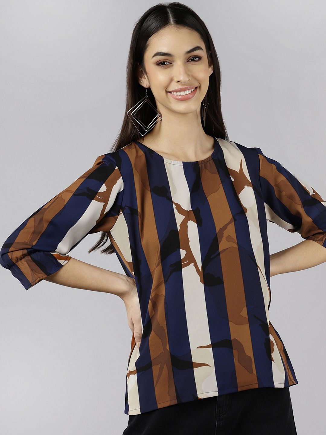 

KALINI Striped Georgette Top, Multi