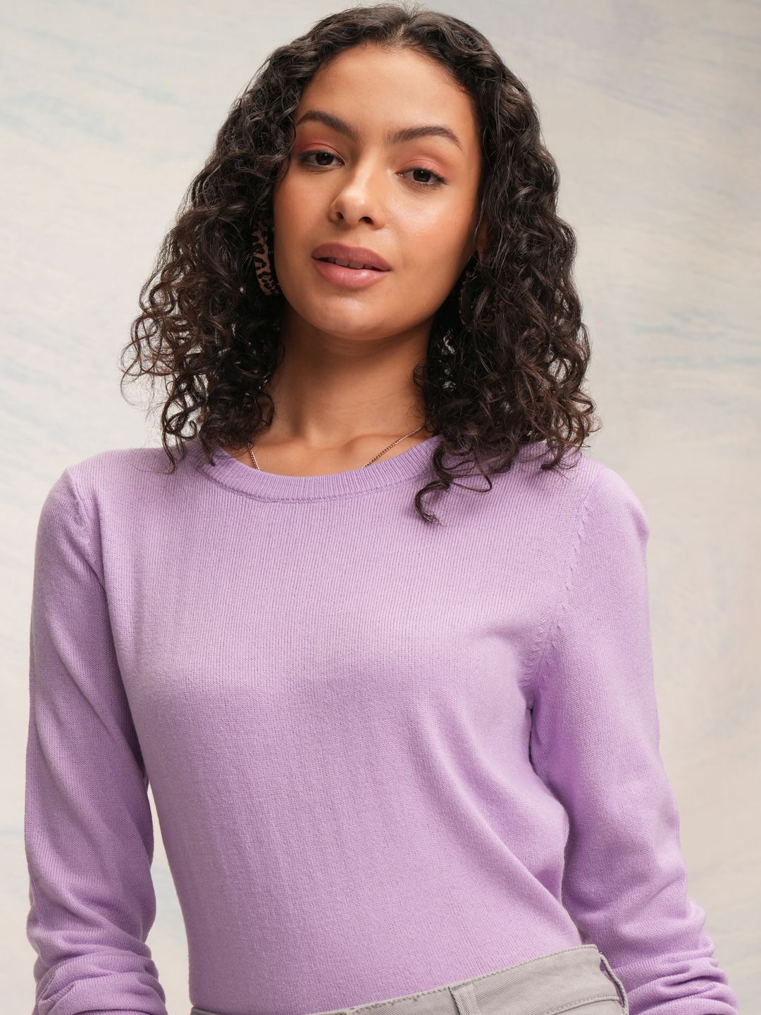 

Tokyo Talkies Women Boat Neck Pullover sweaters, Lavender