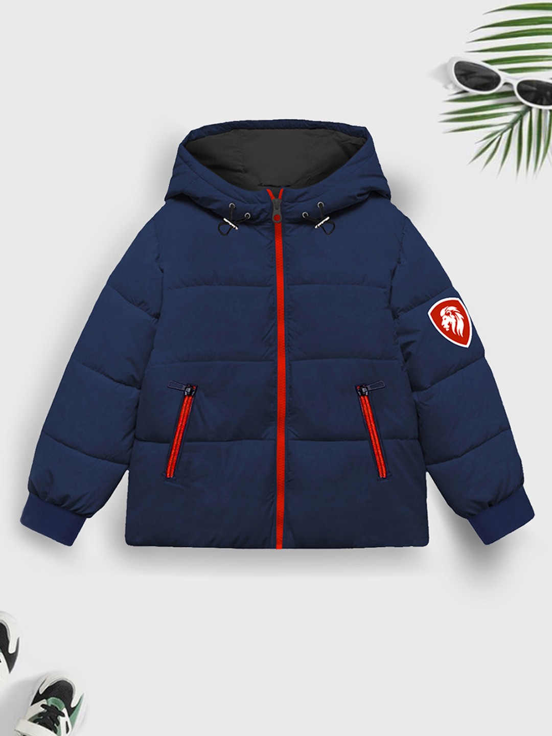 

YK X Trampoline Unisex Kids Padded Jacket, Navy blue