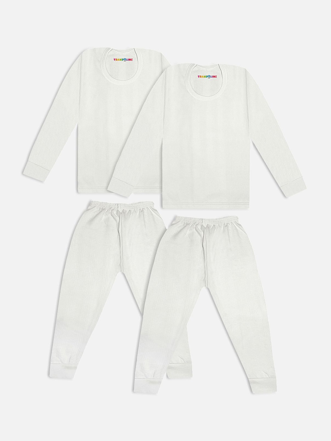 

YK X Trampoline Infants Pack Of 2 Striped Thermal Set, White