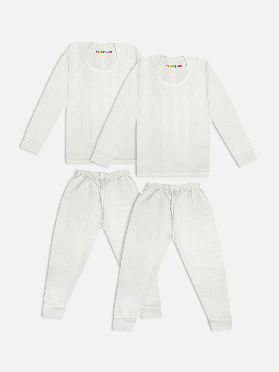 

YK X Trampoline Kids Pack Of 2 Cotton Thermal Set, White
