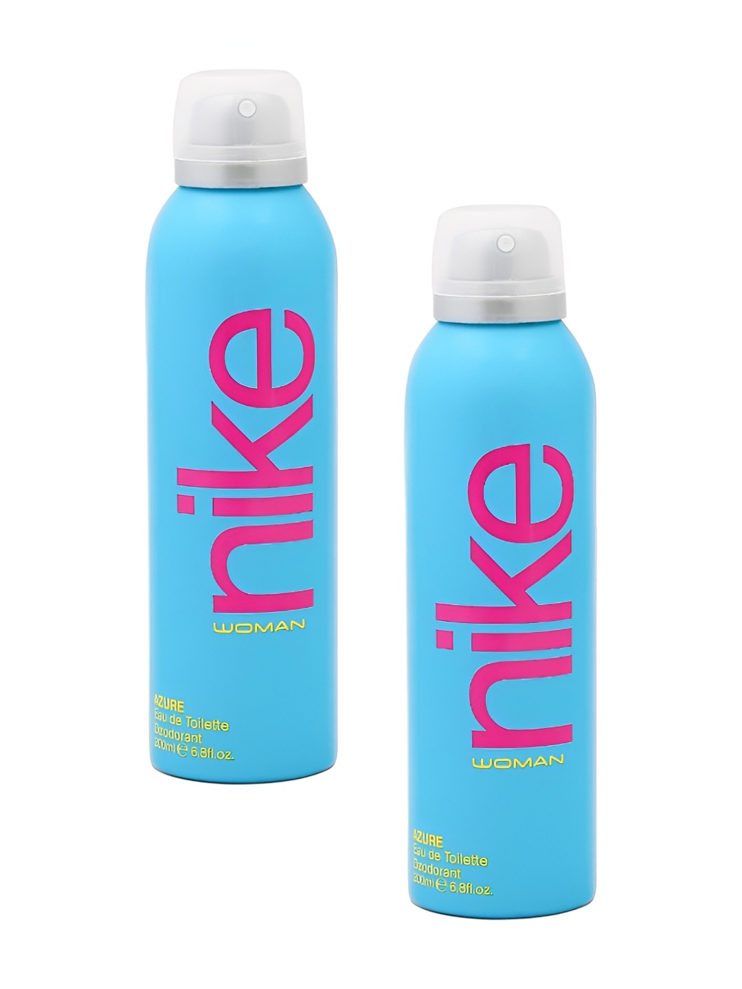 

Nike Women Set Of 3 Azure Eau De Toilette Dodorant Body Spray 200ml Each, Transparent