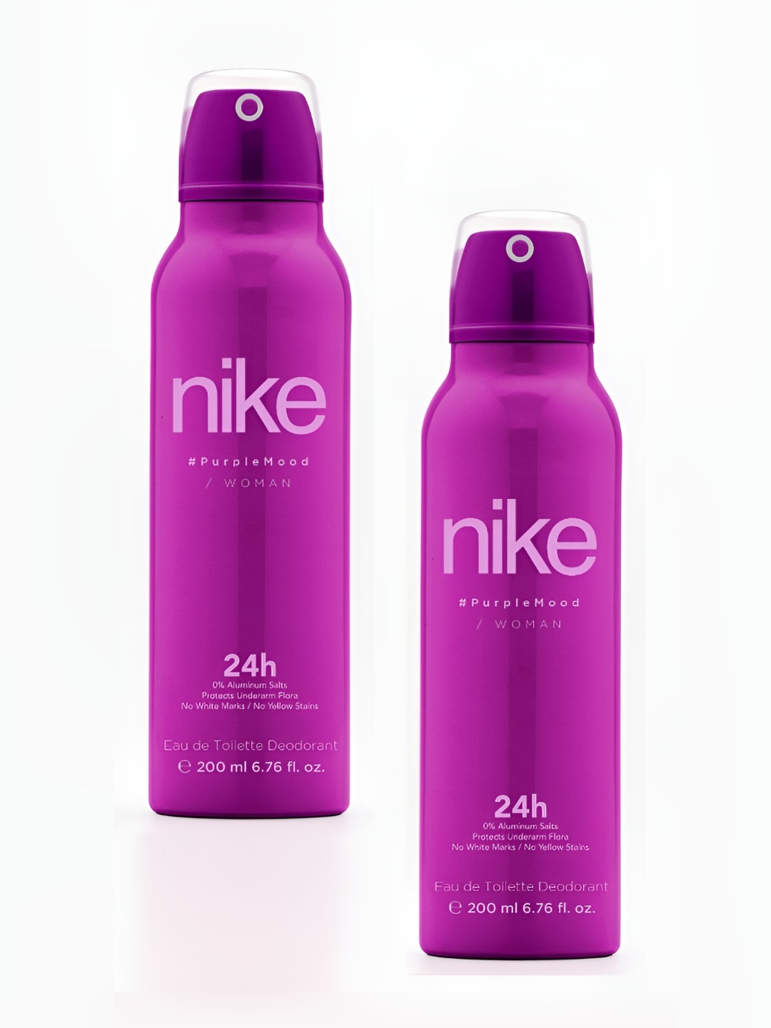 

Nike Women Set Of 2 #PurpleMood Deodorant Body Sparys 200ml Each, Transparent