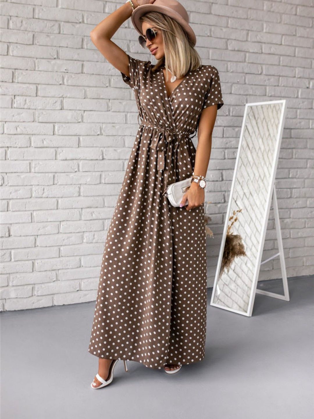 

4WRD by Dressberry Print Maxi Dress, Brown