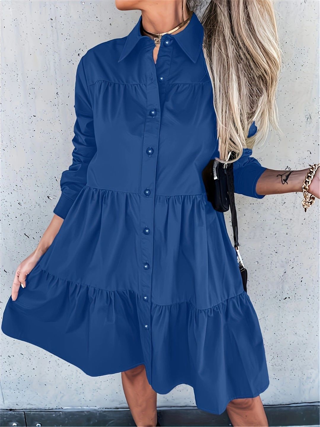 

4WRD by Dressberry Shirt Dress, Blue