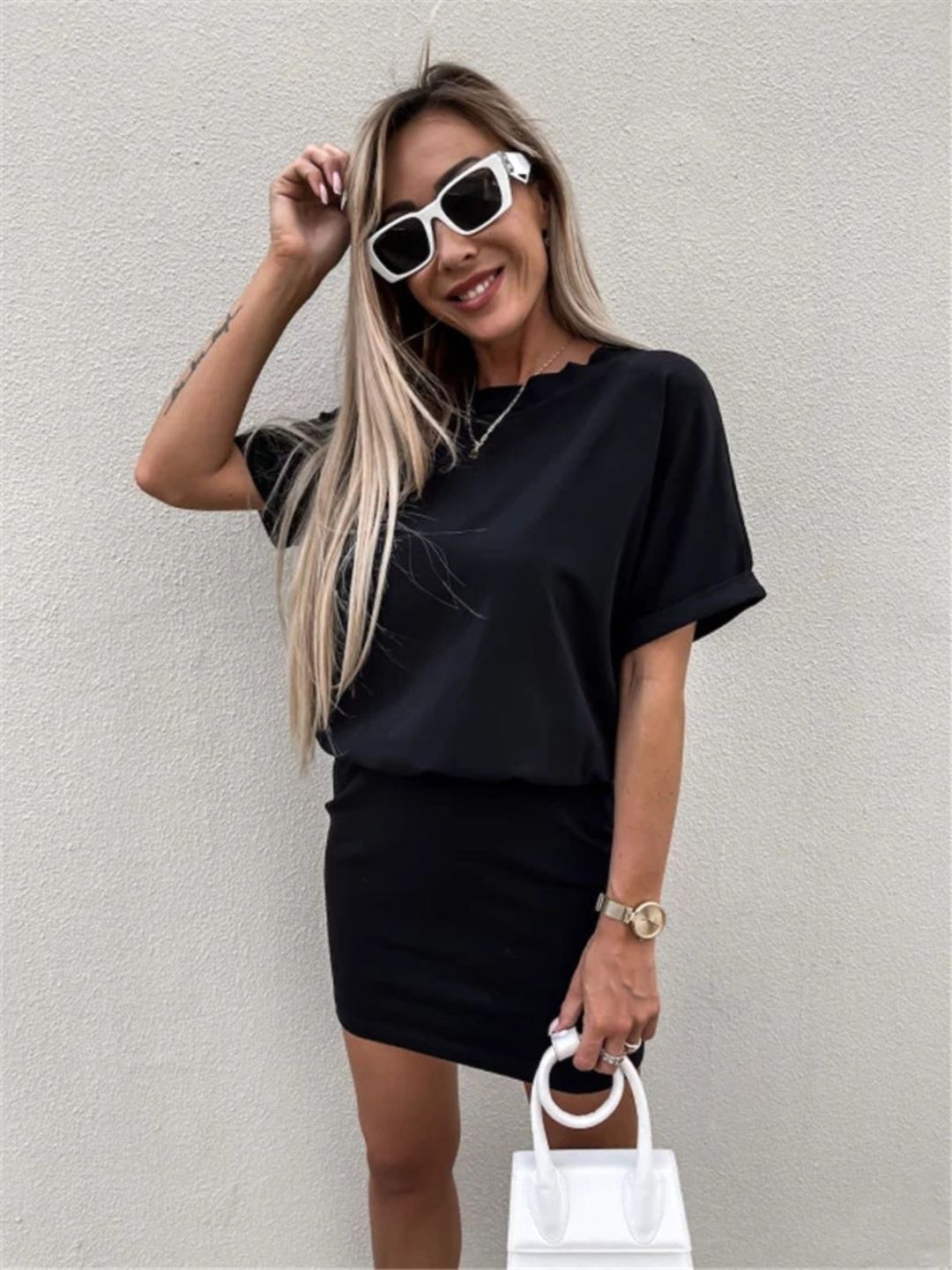

4WRD by Dressberry T-shirt Mini Dress, Black