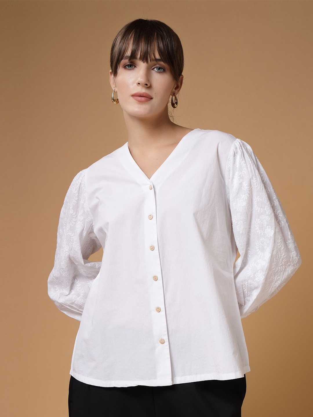 

VESTIDO MODAS Women Opaque Casual Shirt, White