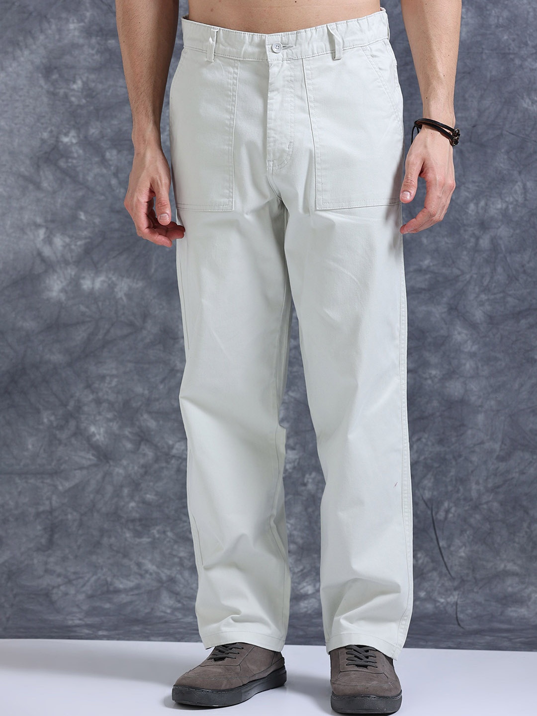 

The Roadster Lifestyle Co Cotton Relaxed-Fit Cargos, Blue