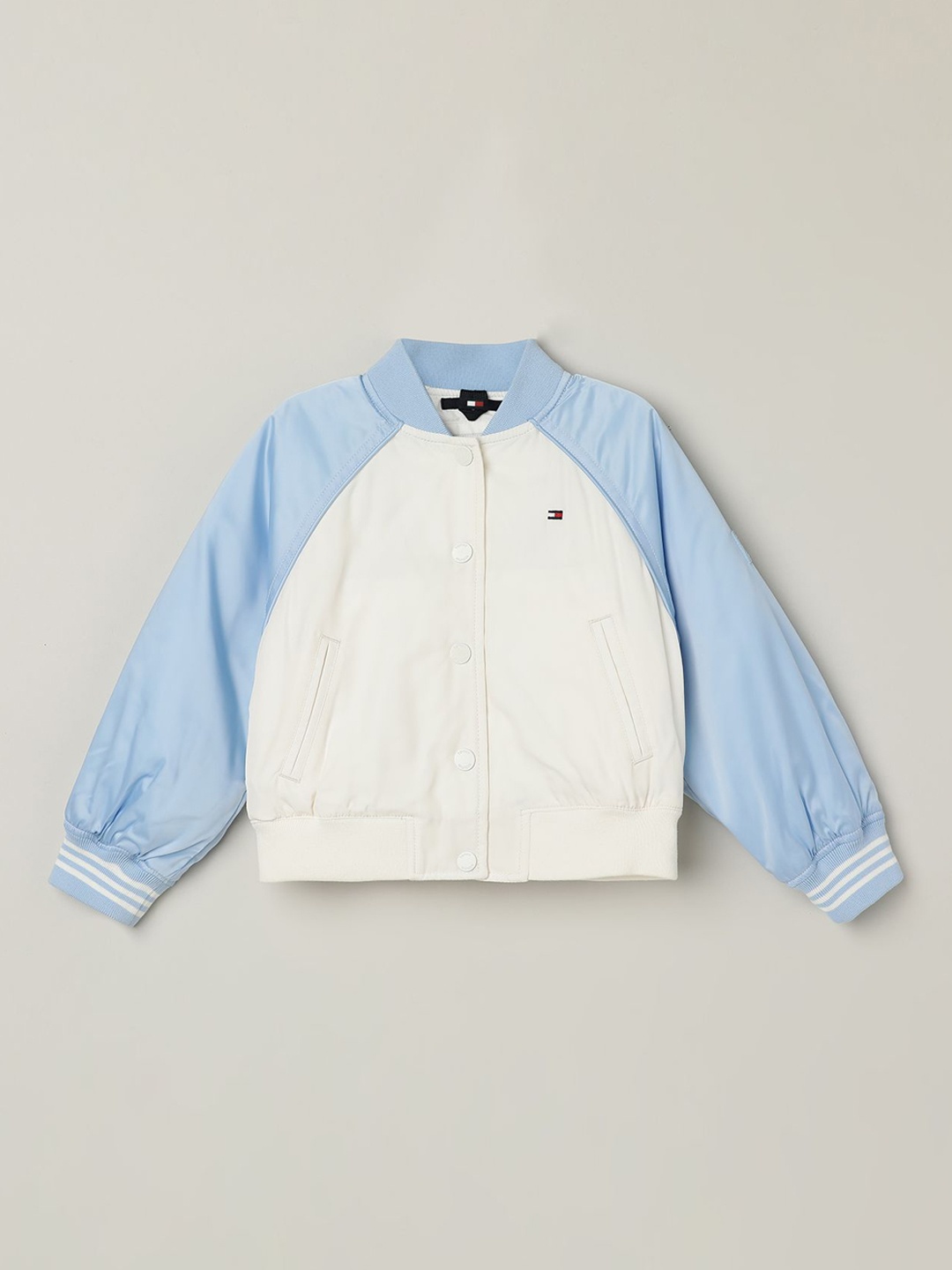

Tommy Hilfiger Girls Colourblocked Relaxed Bomber Jacket, Blue