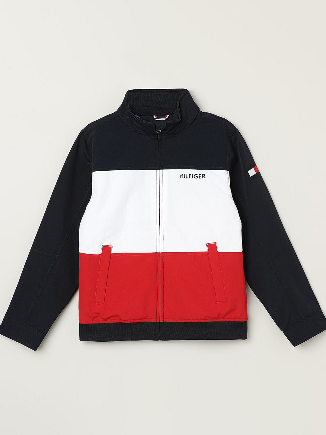 

Tommy Hilfiger Boys Colourblocked Windcheater Padded Jacket, Navy blue